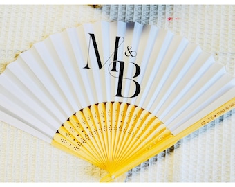 Engraved Wooden Wedding Hand Fan: Custom Party Favors