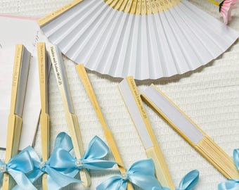 Personalized Wedding Hand Fans: Custom Bridal Shower Favors