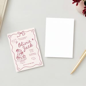 Custom Wedding Invitations, Editable Wedding Invitation,Wedding Invitation Postcard,Postcard Wedding Invites,Hand drawn Wedding Invitation |