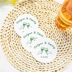 Custom Paper Coasters, Personalized Coasters for Weddings,Custom WeddingsCoasters,Bundle WeddingPartyFavorBulk,Birthdays,Anniversaries,Party