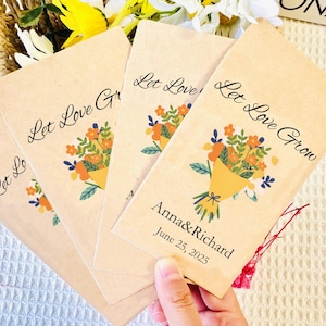 Wedding Favors Wildflower Seed Packets,Bridal Shower Wildflower Seed Packet Favor,Bridal Shower Guest Favors, Christmas Wedding Seed Packets