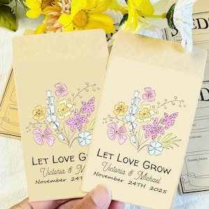 Wildflower Seed Packet Wedding Favors,Wedding Favors Bags,Guest Wedding Seed Favors in Bulk,Wedding Seed Favor,Bridal Shower Decor