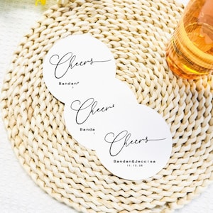 Wedding Favors, Custom Wedding Coasters, Custom Coasters, Wedding Coasters,CheersWedding Paper Coasters,Bulk Wedding Coasters, Custom Gift