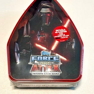 Cartes à collectionner Topps Force Attax Star Wars Épisode 7, boîte en métal - Objet de collection rare