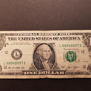1 US Dollar Schein 2013 L Einzigartige Seriennummer L00049097E Rar Selten USA Sammlerstück