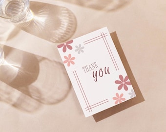 Thank You Card, 5x7 Greeting Card with Envelope, Customizable, Multiple Color Options