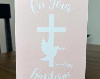 Personalized Baptism Card - Keepsake, Cardstock 5x7 with Envelope