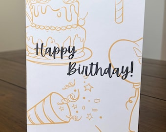 Personalized Birthday Card, 5x7 Greeting Card with Envelope