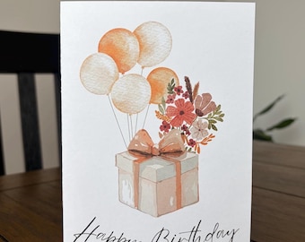 Personalized Birthday Card, 5x7 Greeting Card with Envelope
