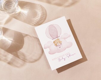 Baby Shower Card - Customizable, Cardstock 5x7 with Envelope