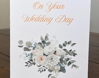 Personalized Wedding Card – Floral Keepsake, Cardstock
