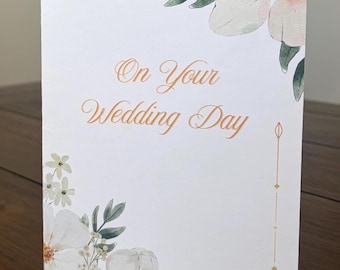 Personalized Wedding Card - Floral Keepsake, Cardstock