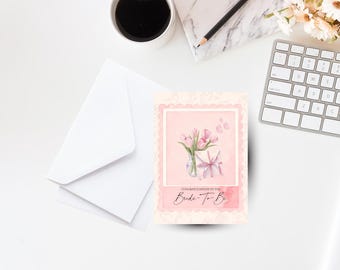 Bridal Shower Card, Bride to Be, 5x7 Greeting Card with Envelope