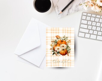 Thank You Card, Thankful, 5x7 Greeting Card with Envelope, Customizable
