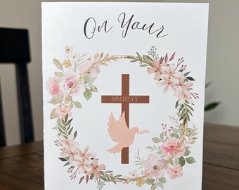Personalized Baptism Card - Keepsake, Cardstock 5x7 with Envelope