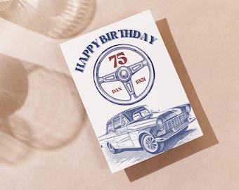 Personalized Men’s Birthday Card, 5x7 Greeting Card with Envelope