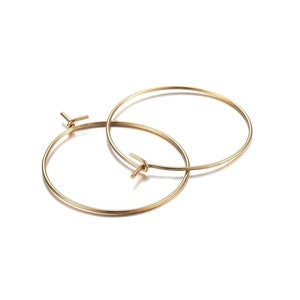 Gold stainless steel hoops 10pcs (5 pairs) - 5 size available