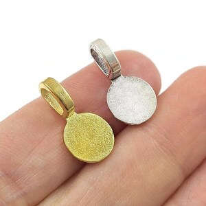 5 Glue on necklace bail, Pendant flat bails, Nickel free jewelry findings, Gold, Silver