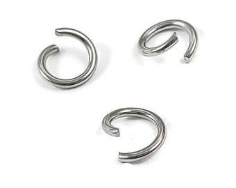 50 Stainless Steel Open Jump Rings: Jewelry Making Supplies (3-8mm)