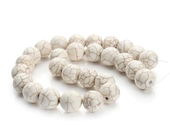 White Turquoise Stone Beads Strands 4, 6, 8 or 10mm Round