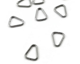 Small triangle jump rings - Stainless steel pinch bails - Jewelry findings