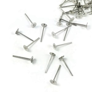Earring stud posts, 4mm pad, silver. Nickel free, lead free and cadmium free