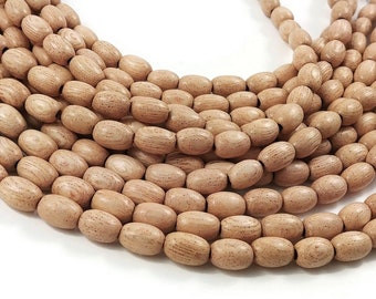Rosewood oval beads 9mm - Natural mala wooden beads - Ricebeads