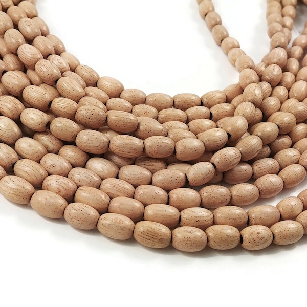 Rosewood oval beads 9mm - Natural mala wooden beads - Ricebeads