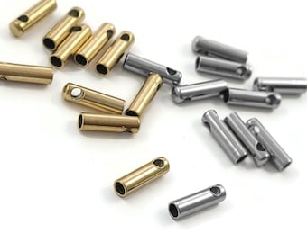 Stainless Steel cord end cap for 1mm and 1,5mm cord, Gold or Silver closure for Jewelry making