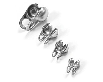 Stainless Steel Bead Tips, 50pcs knot covers, Clamshell crimp cover ends, Tarnish free jewelry making findings