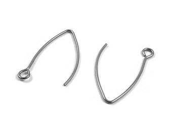 10 Stainless Steel Marquis earring hooks 26x15mm