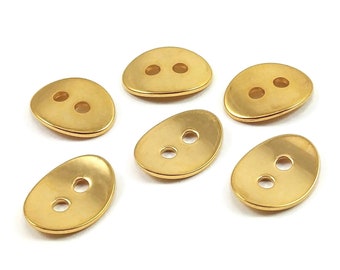 Gold stainless steel oval buttons, Jewelry supplies clasp 14mm, Bracelet making metal closure