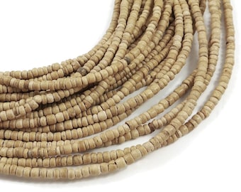 Tiny natural coconut beads 2-3mm