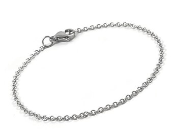 Dainty cable chain bracelet, Tarnish free and waterproof stainless steel, Bulk lot for hypoallergenic jewelry making