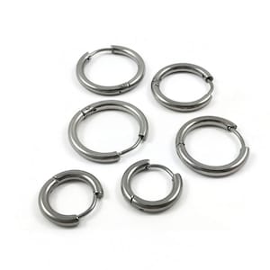 Stainless steel huggie hoops, Hypoallergenic earring findings, Silver earring hoops, 3 sizes available