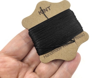 Waxed nylon cord 0.65mm - 20 meters / 65 ft - Black or Brown string for jewelry making