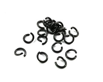 Stainless steel jump ring hypoallergenic black jump ring 4mm, 5mm, 6mm, 8mm - 20pcs