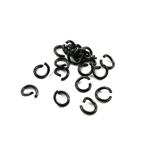 Stainless steel jump ring hypoallergenic black jump ring 4mm, 5mm, 6mm, 8mm - 20pcs