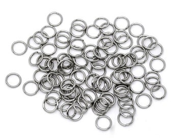 Hypoallergenic Silver JumpRings 8mm - 500pcs Wholesale or 50 pcs Stainless Steel Jump Rings