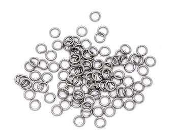 Stainless steel jump ring hypoallergenic silver jump ring 6mm - 500pcs Wholesale or 50 pcs