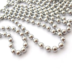 Big Stainless Steel Ball Chain 4mm - 10 feet