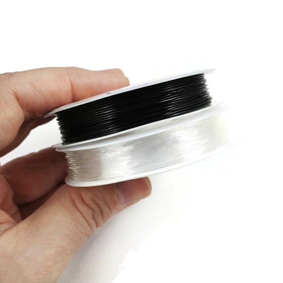 Elastic Stretch Cord, Stretchy String for Bracelets, 0.5mm 0.6mm 0.8mm 1mm,  Clear and Black Beading Thread 