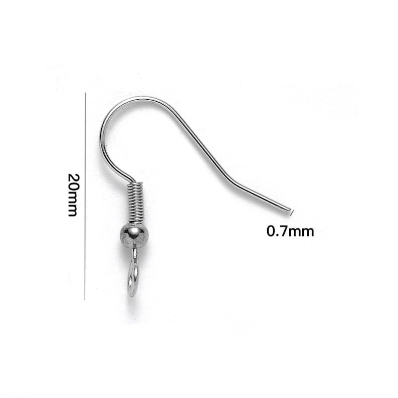 Stainless steel ear wires, Other side loop earring hooks, Hypoallergenic earring findings, 50 pcs 25 pairs image 5