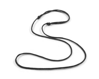 Adjustable cord necklace, Black waxed cotton string, 1mm, 2mm, Jewelry making bulk supplies