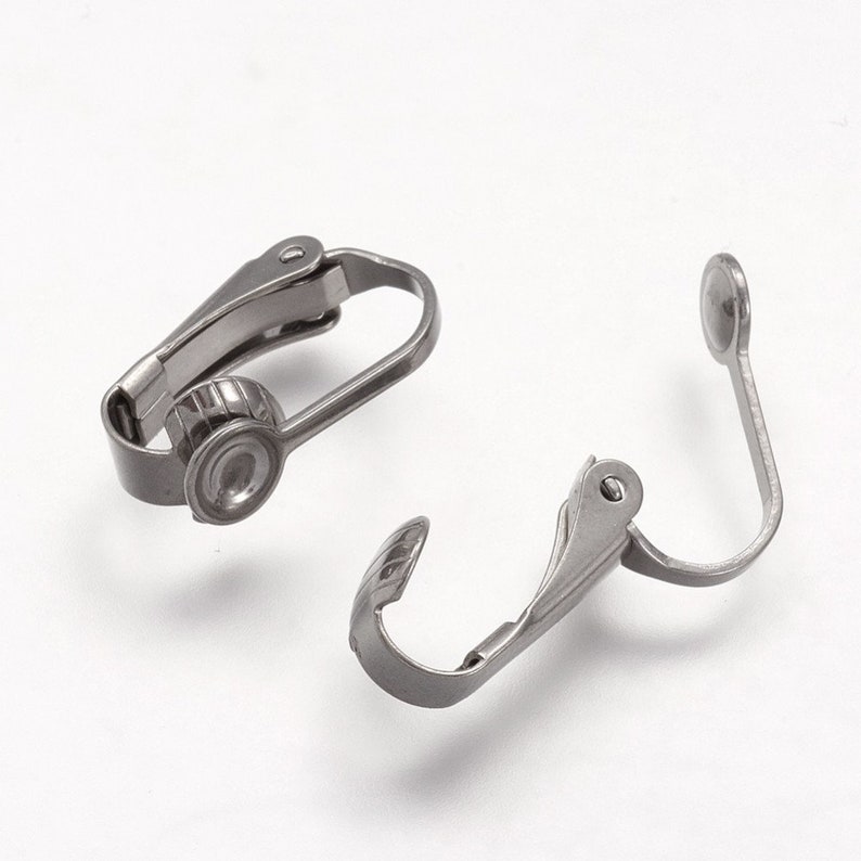 Stainless Steel Clip on Earring Findings With Pad Sold by Pair Etsy
