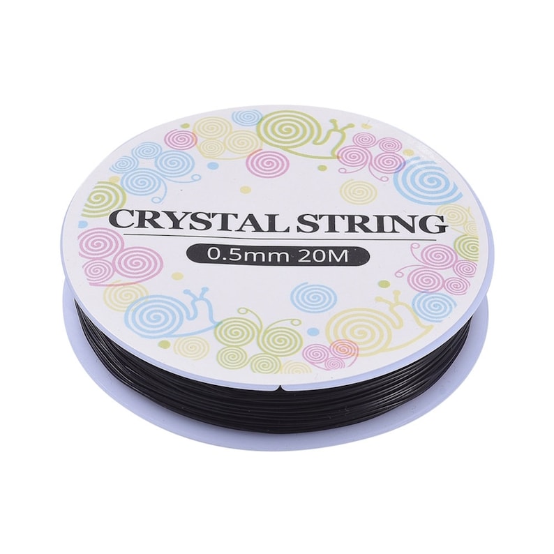 Elastic stretch cord, Stretchy string for bracelets, 0.5mm 0.6mm 0.8mm 1mm, Clear and black beading thread image 4