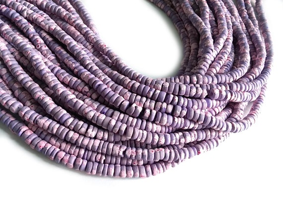 8x4mm Dark Purple Mother Of Pearl Shell Beads 7/" Strand Approx 50 pcs