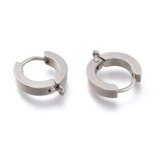 24K gold plated huggie hoops with loop, Stainless steel earring findings, Dainty leverback for jewelry making Stainless