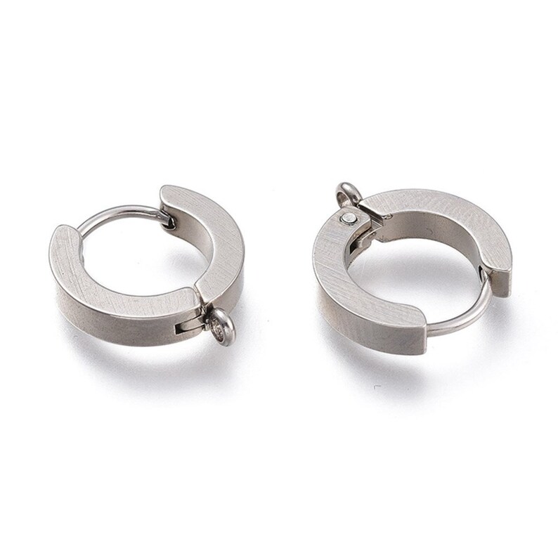 24K gold plated huggie hoops with loop, Stainless steel earring findings, Dainty leverback for jewelry making Stainless