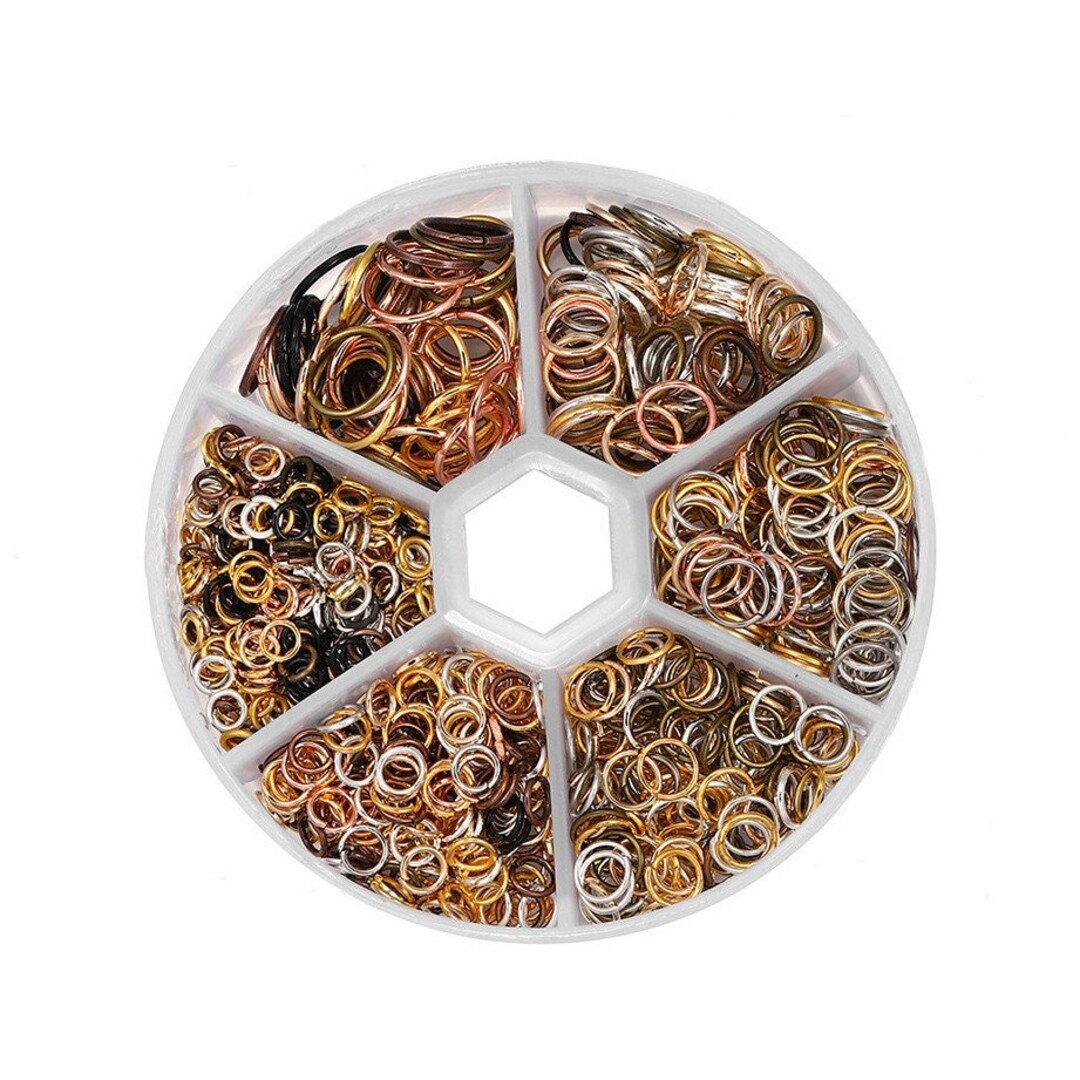 Mixed Color Jump Ring Kit, 970pcs Assorted Sizes, Hypoallergenic Nickel